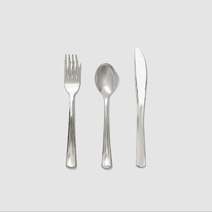 Metallic Silver Cutlery -30/pack Image