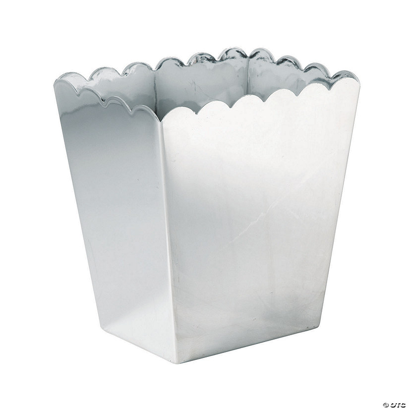 Metallic Silver Scalloped Containers - 3 Pc. Image