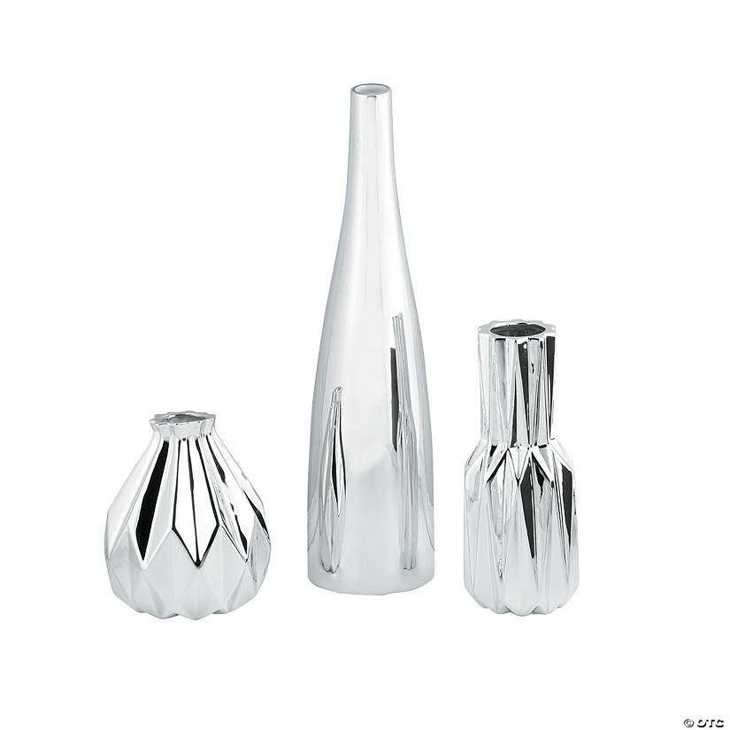 Metallic Silver Vase Set Oriental Trading