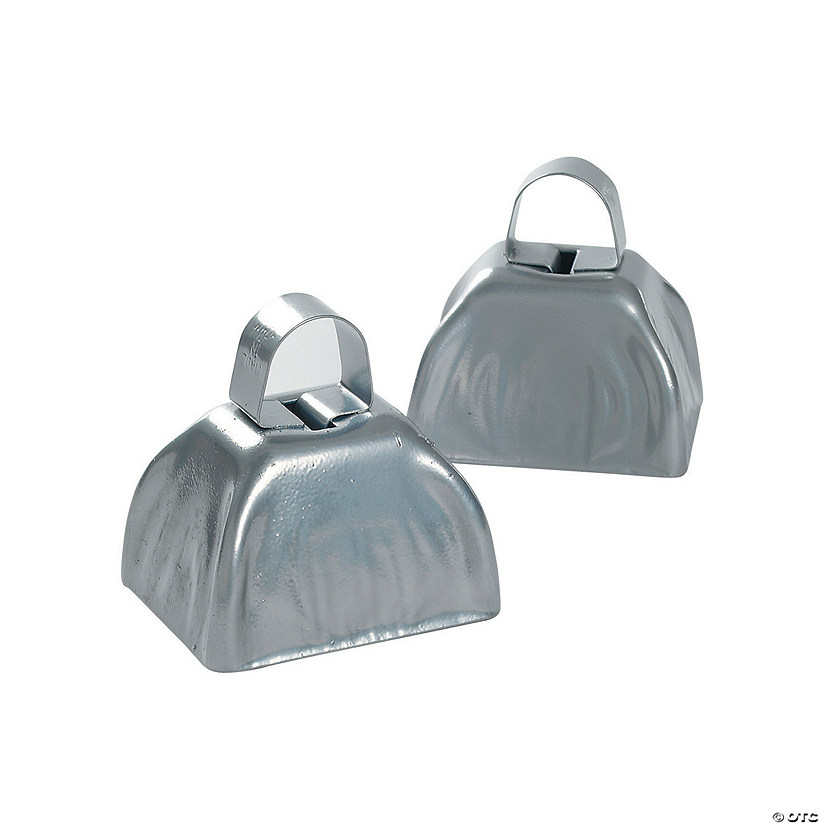 Metallic Silvertone Cowbells - 12 Pc. Image