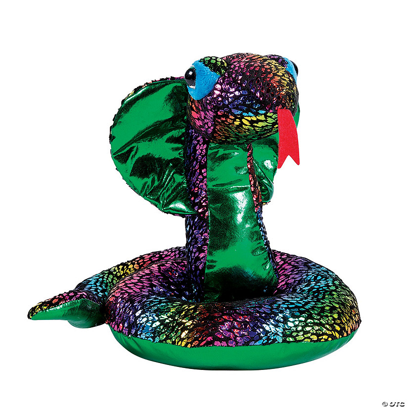 Metallic Standing Stuffed King Cobra Snake Image