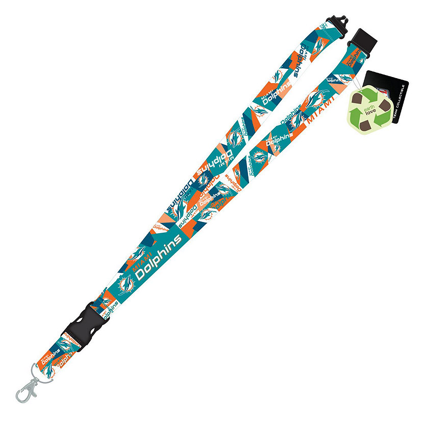 Miami Dolphins RPET Sustainable Material Lanyard Image