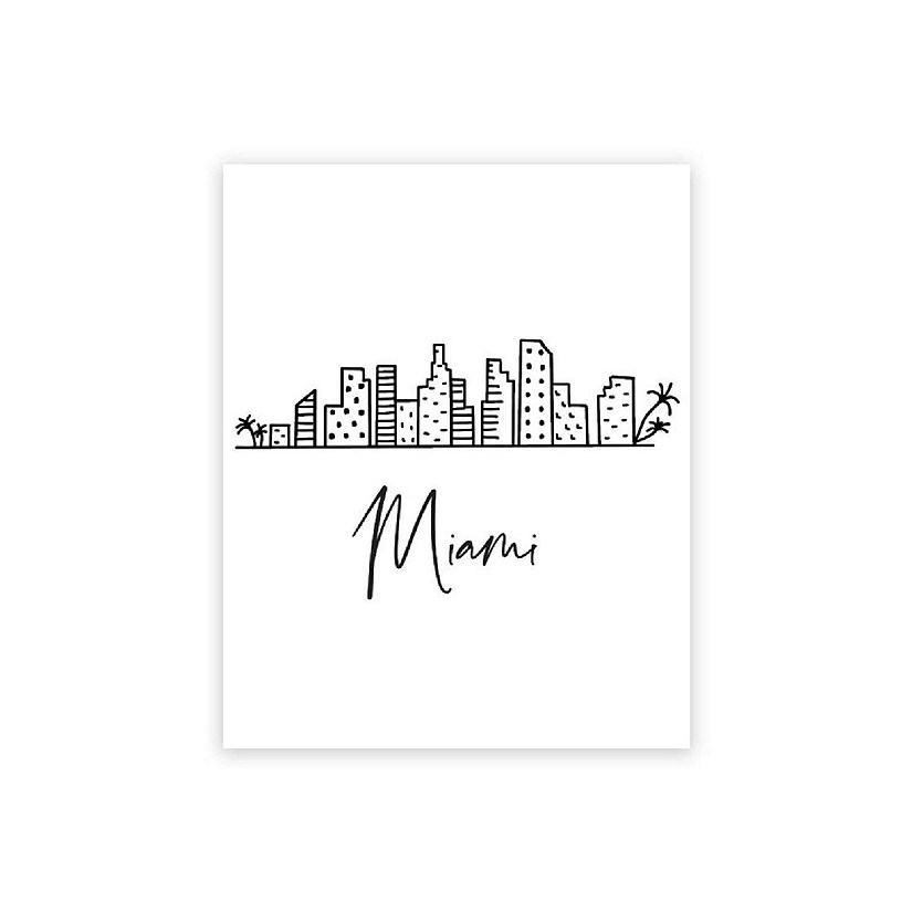 Miami Skyline BW 16x20in 1-Pack Image