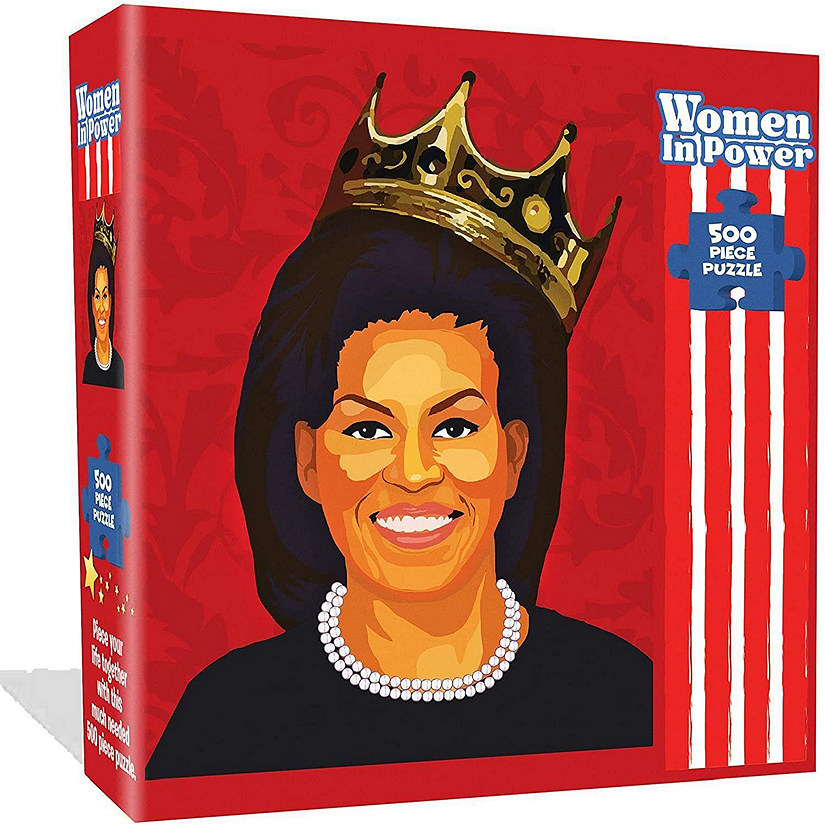 Michelle Obama Jigsaw Puzzle 500pcs Women in Power Illustration Design All Ages Mighty Mojo Image