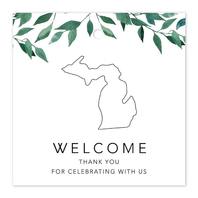 Michigan Greenery OOT Tags 2in 24pk Image