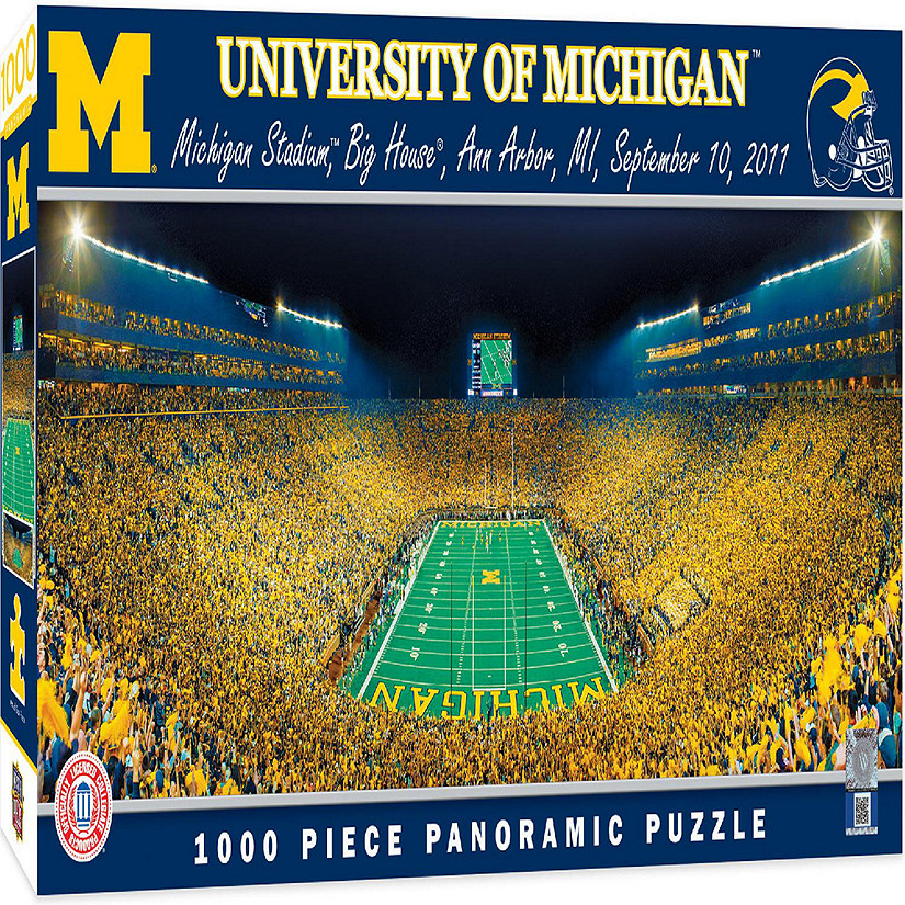Michigan Wolverines - 1000 Piece Panoramic Jigsaw Puzzle - End View Image