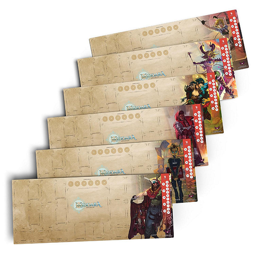 Middara: Adventurer Playmats Pack 2 - Set of 6 Neoprene RPG Character Playmats Image