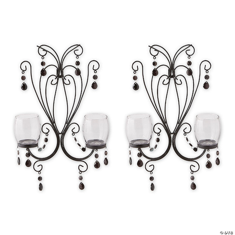 Midnight Elegance Candle Wall Sconces 15" Tall Image