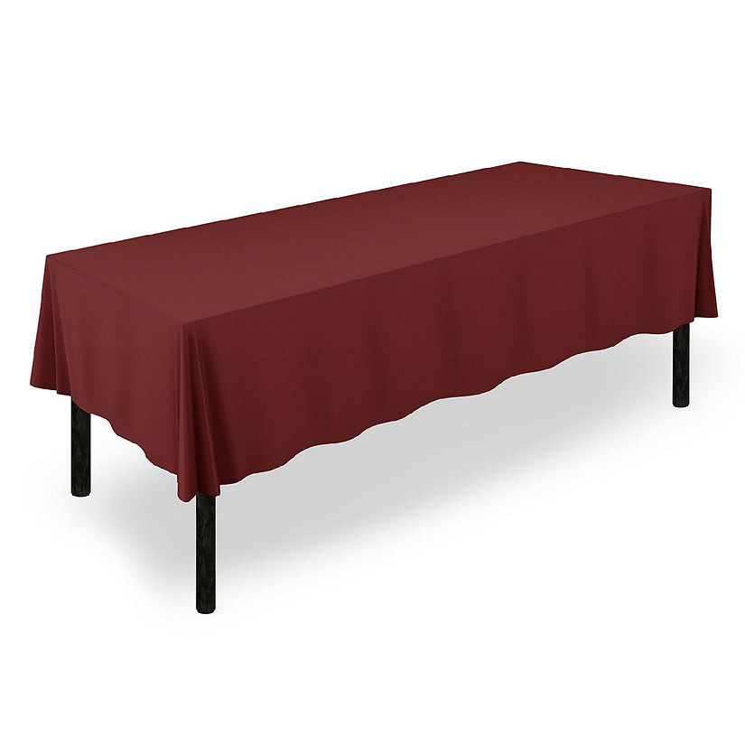 Mill & Thread 60" x 126" Rectangular Wedding Banquet Polyester Fabric Tablecloth - Burgundy Image