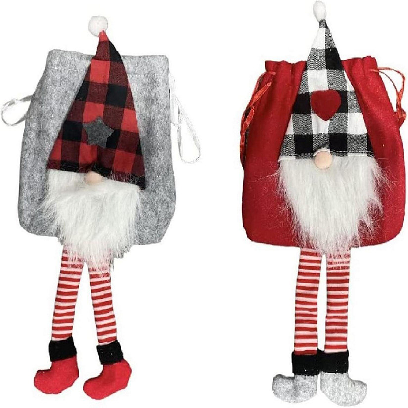 Mill Creek Market Christmas Gift Sacks Bags Gnome  Design 2 Piece Image