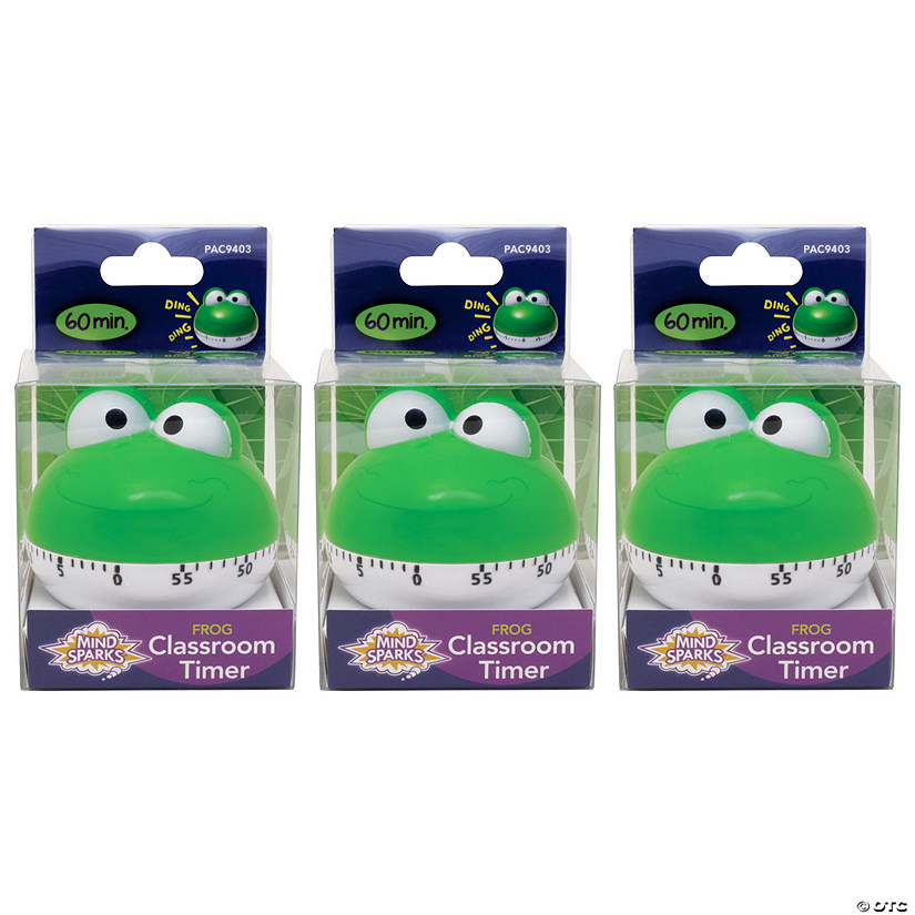 Mind Sparks Classroom Timer Frog, Frog, Approx. 2-1/4" Height, Pack of 3 Image