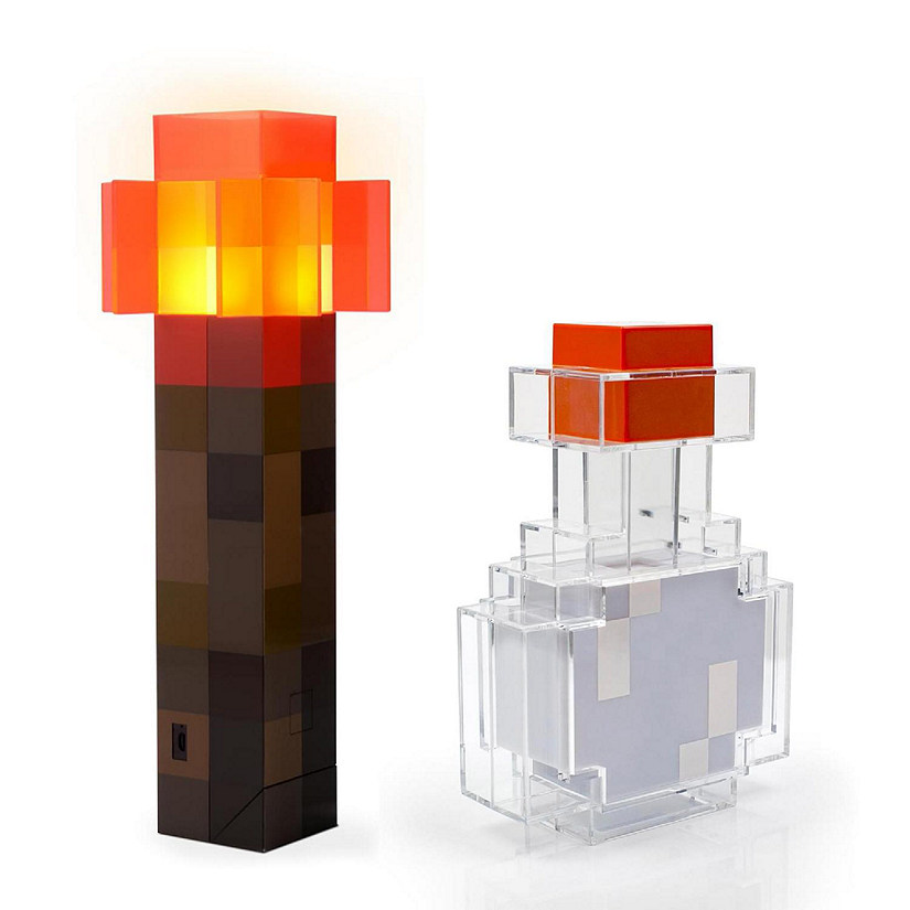 Minecraft 2-Piece Light Bundle  Potion Bottle & Redstone Torch Lamp Image