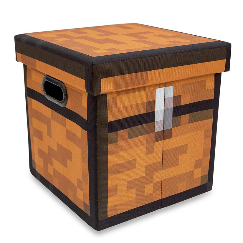 Minecraft Brown Chest Fabric Storage Bin Cube Organizer with Lid  13 Inches Image