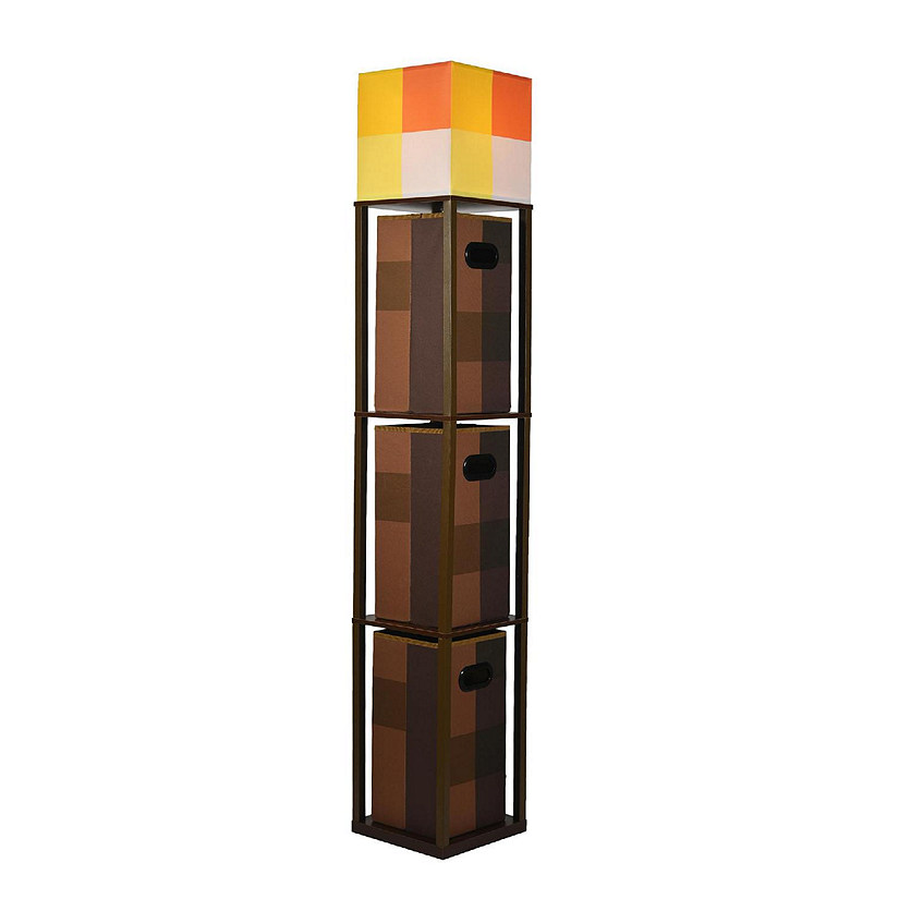 Minecraft Brownstone Torch Standing Floor Lamp and Storage Unit  5 Feet Tall Image