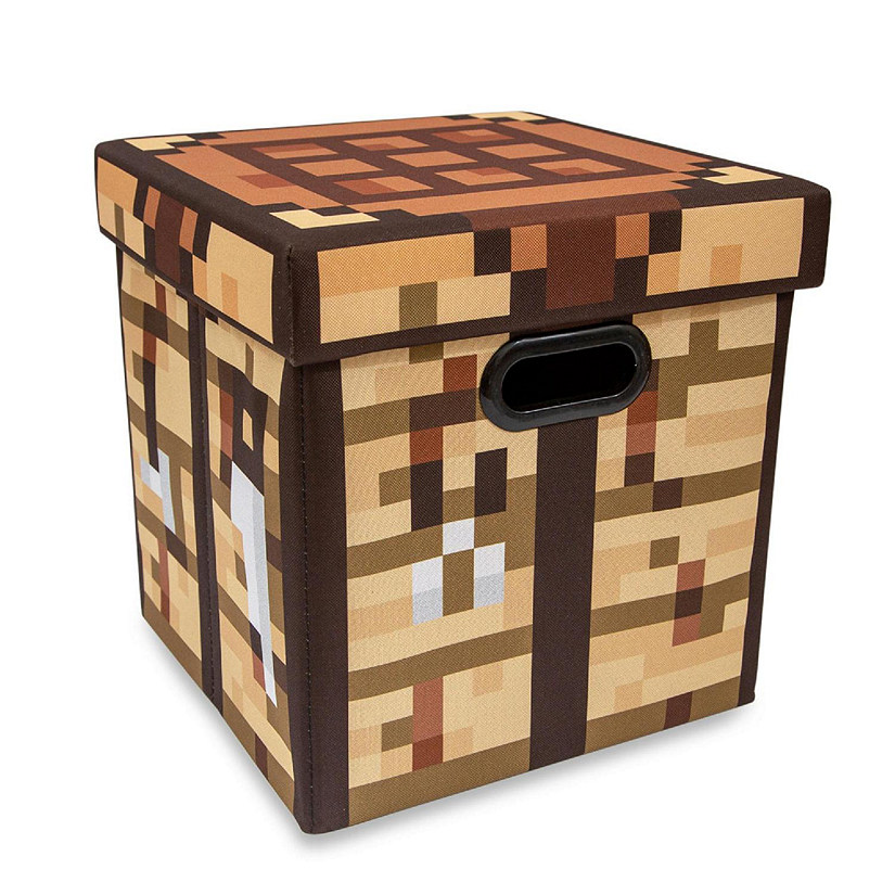 Minecraft Crafting Table Fabric Storage Bin Cube Organizer with Lid  13 Inches Image