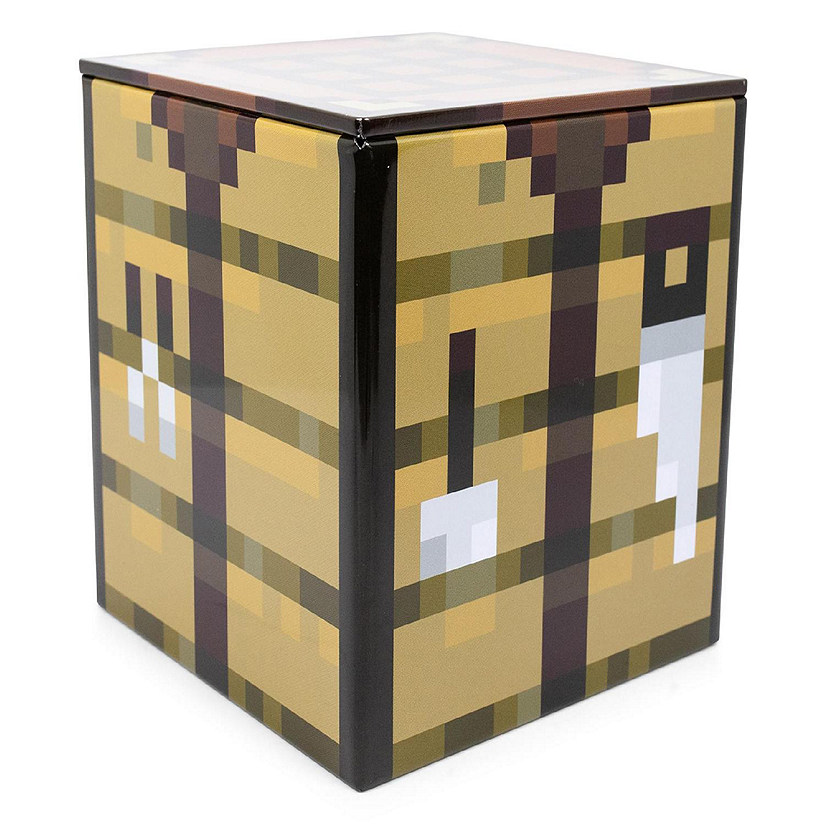 Minecraft Crafting Table Tin Storage Box Cube Organizer with Lid  4 Inches Image