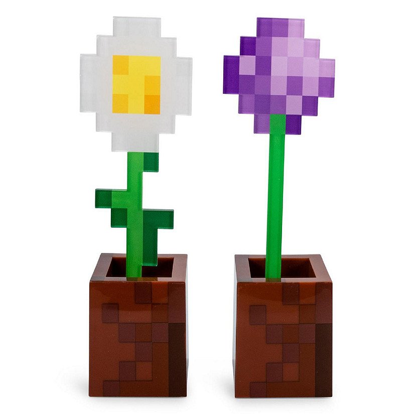 Minecraft Daisy and Allium Flower Pot Mood Lights  Set of 2 Image