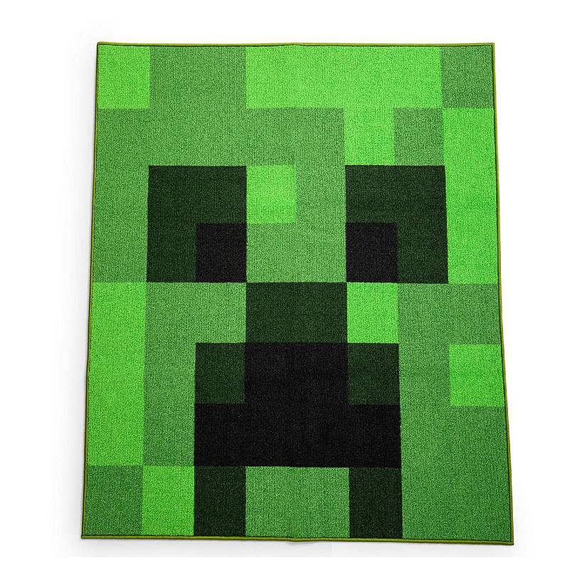 Minecraft Green Creeper Square Area Rug  52 Inches Image