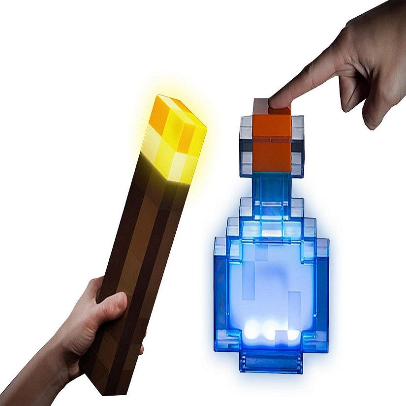 Minecraft LED Light 12 Inch Torch & 7 inch Potion Set of 2 Image