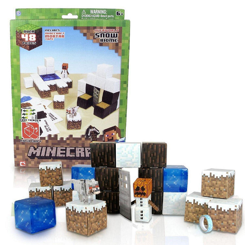 Minecraft Papercraft Overworld Snow Biome Build Set Image