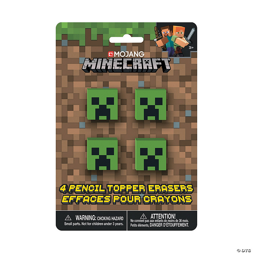 Minecraft&amp;#8482; Pencil Top Erasers - 4 Pc. Image