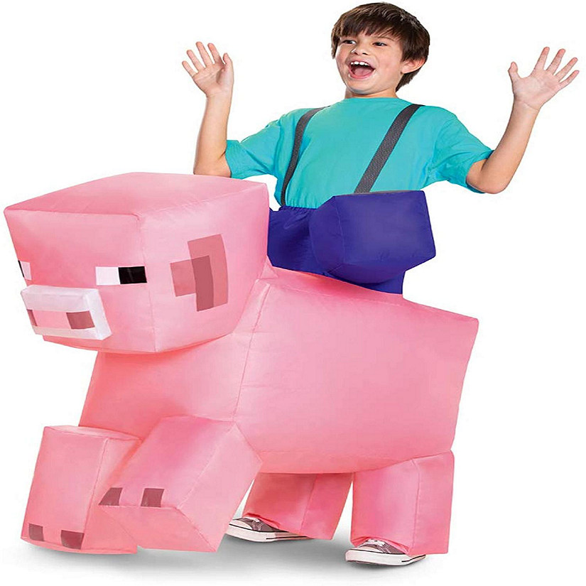 Minecraft Pig Ride-On Child Inflatable Costume  One Size Image