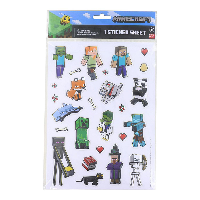 Minecraft Raised 3D Stickers One Sheet Oriental Trading