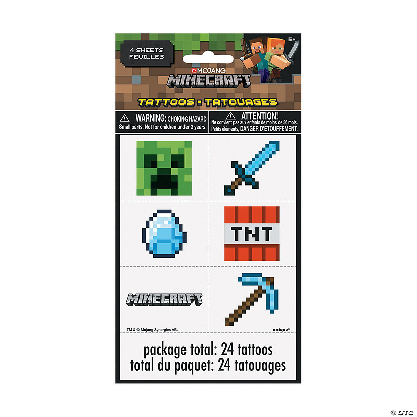 Minecraft<sup>&amp;#174;</sup> Temporary Tattoos - 24 Pc. Image
