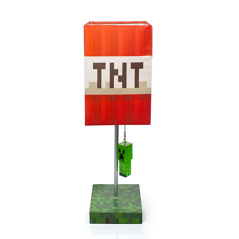 Minecraft TNT Block Desk Lamp with 3D Creeper Puller  14-Inch LED Lamp Light Image