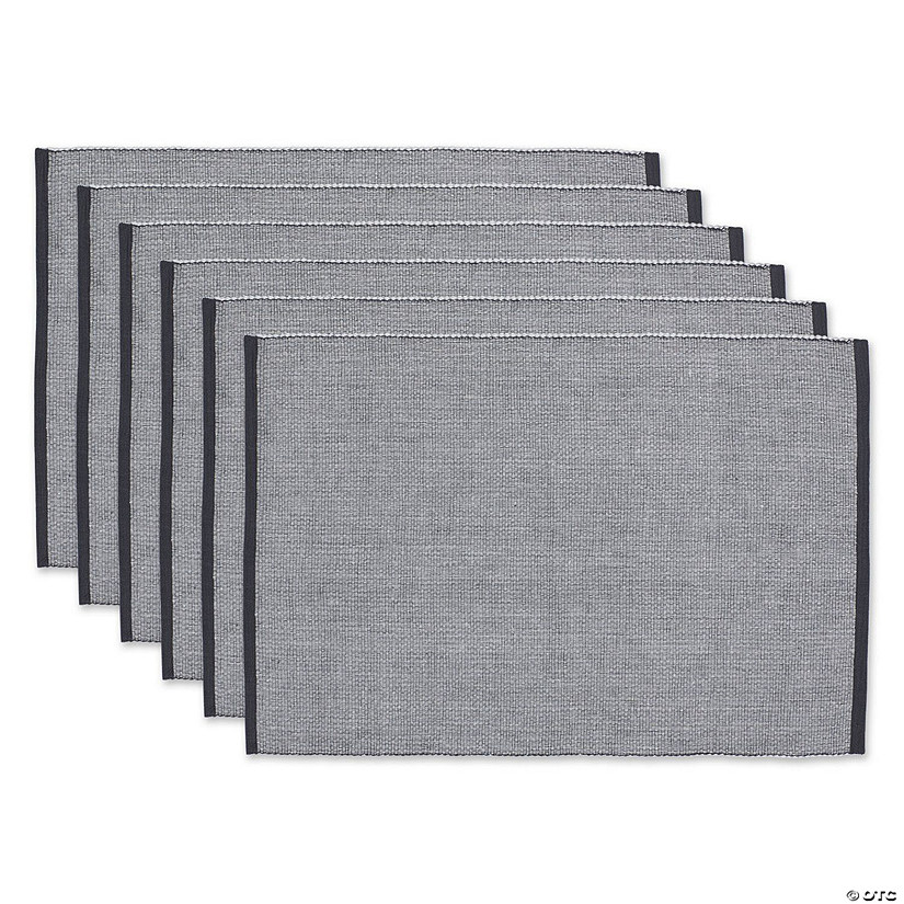 Mineral EcoFriendly Chambray Fine Ribbed Placemat 6 Piece Oriental