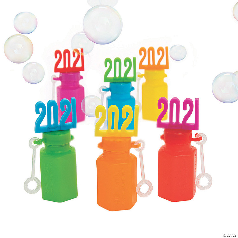 Mini 2021 Bright Bubble Bottles - 12 Pc. Image