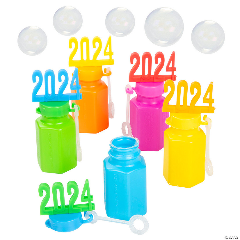 Mini 2024 Bright Bubble Bottles - 12 Pc. Image