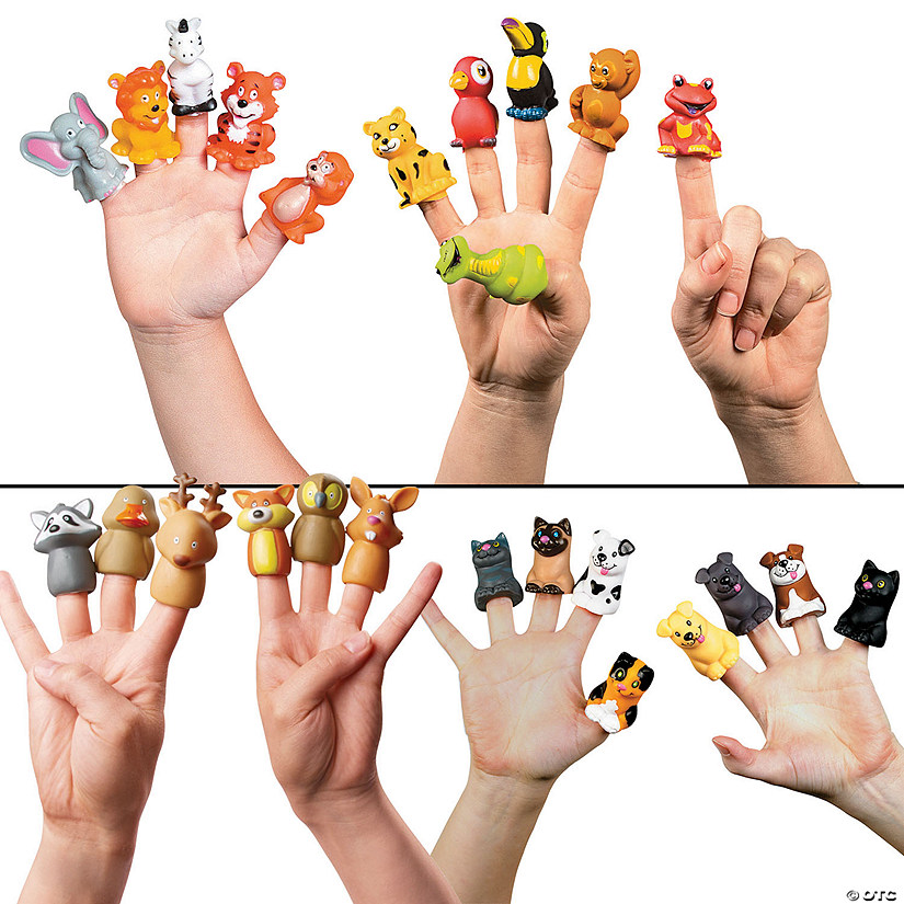 Mini Animal Finger Puppet Sets for 24 Image