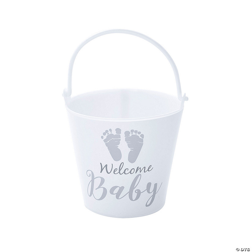 Mini Baby Shower BPA-Free Plastic Favor Pails  - 12 Pc. Image