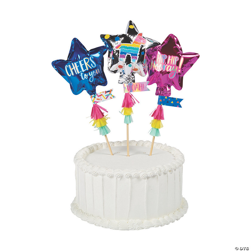 Mini Balloon Cake Toppers - 3 Pc. Image