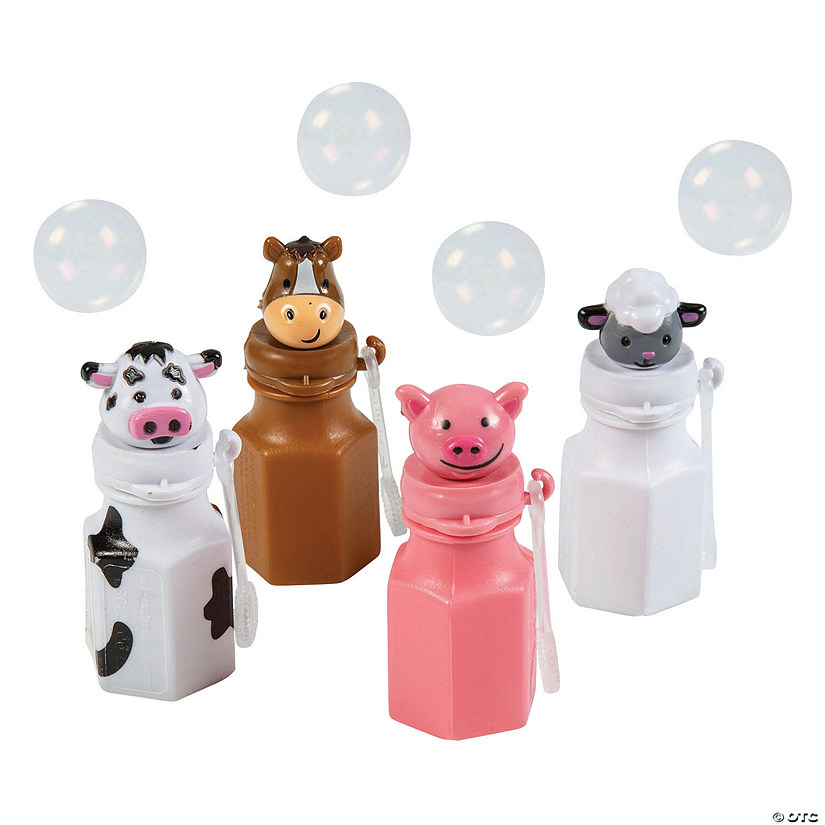 Mini Barnyard Bubble Bottles - 12 Pc. Image