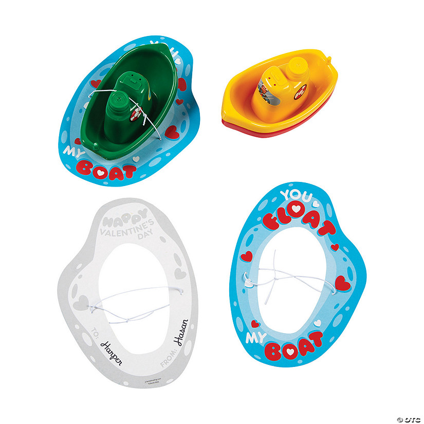 Mini Boat Valentine Exchanges with Card for 24 Image