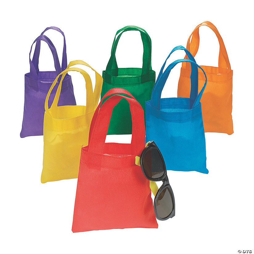 Mini Bright Color Tote Bags | Oriental Trading