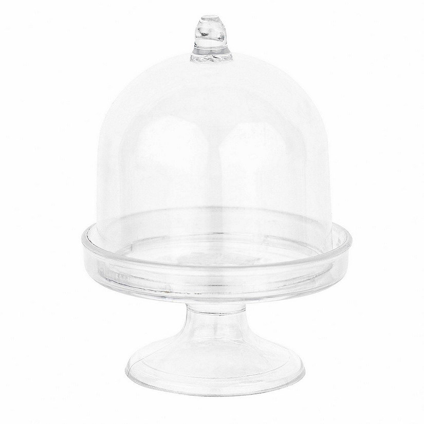 Mini Cake Dome Shaped Acrylic Candy Boxes 16 Pack 2.75"X3.93" Image