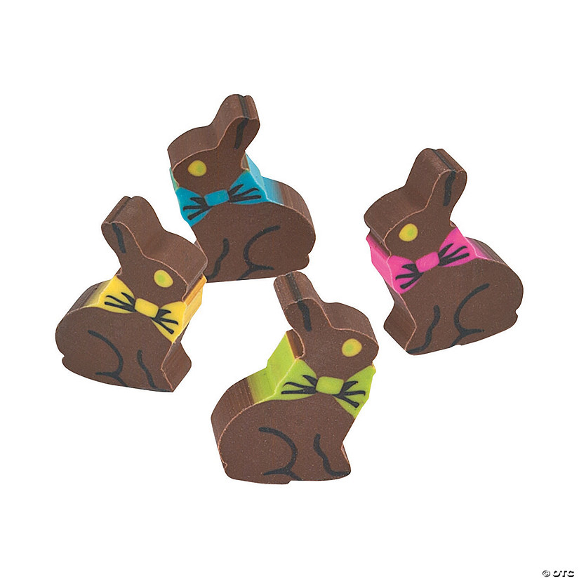 Mini Chocolate Bunny Erasers 24 Pc. Discontinued