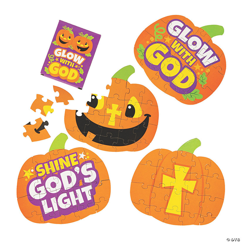 Mini Christian Pumpkin Puzzles - 12 Boxes Image