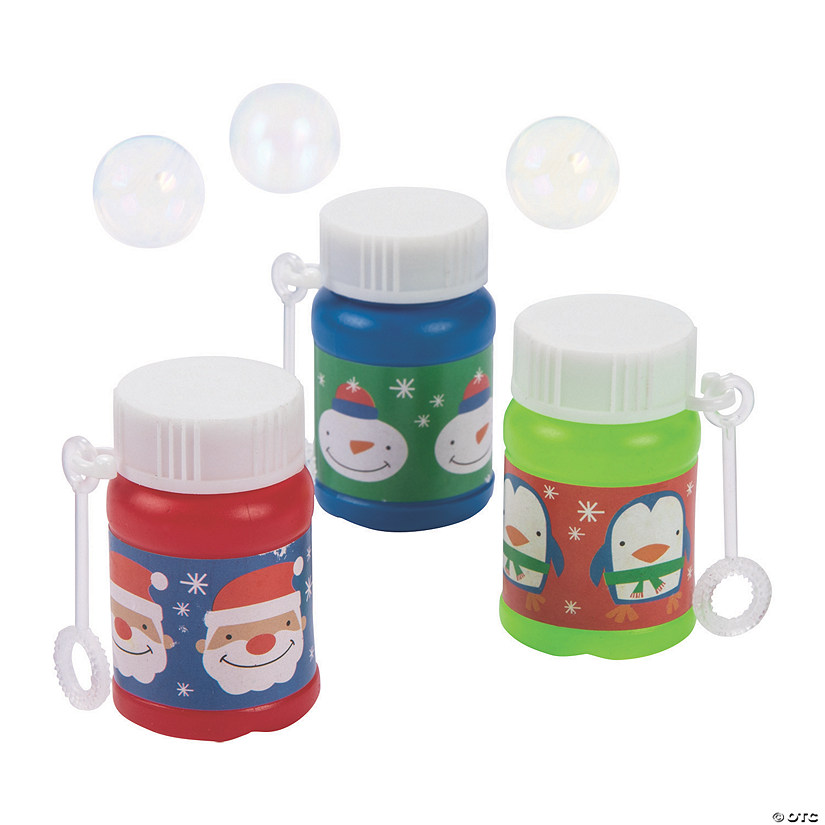 Mini Christmas Bubble Bottles - 24 Pc. Image