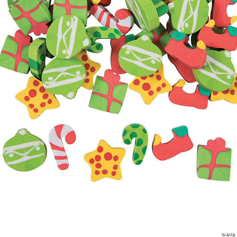 Mini Christmas Erasers Oriental Trading