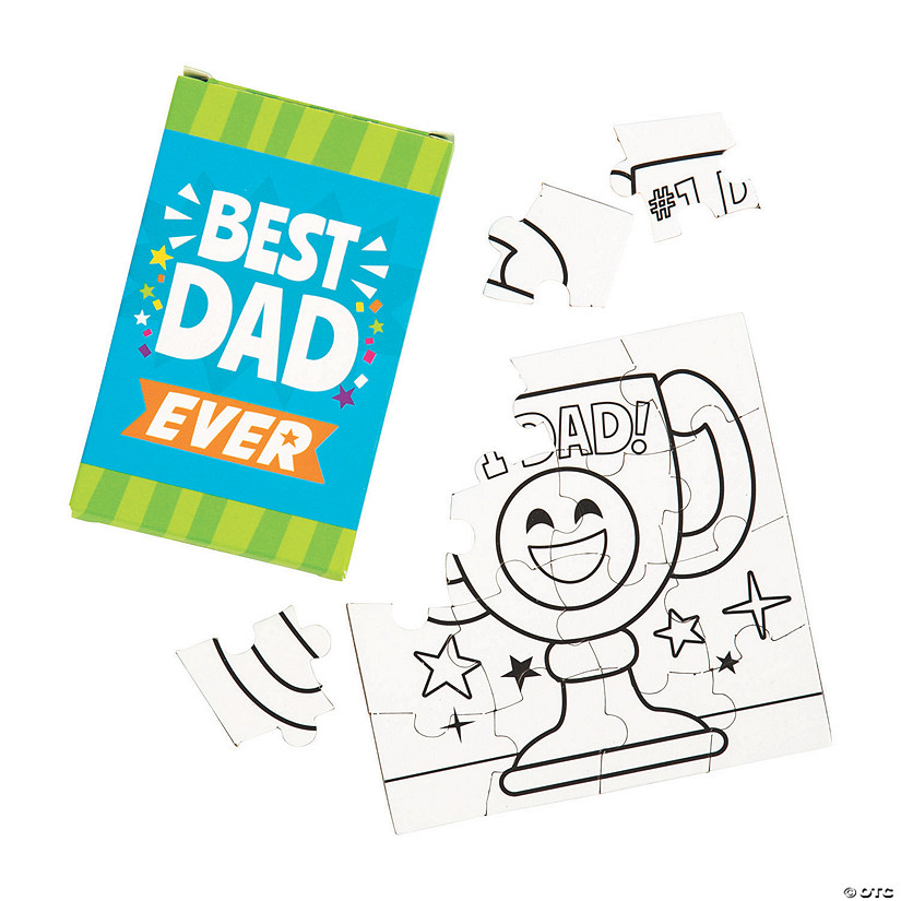 Mini Color Your Own Father&#8217;s Day Puzzles - 12 Boxes Image