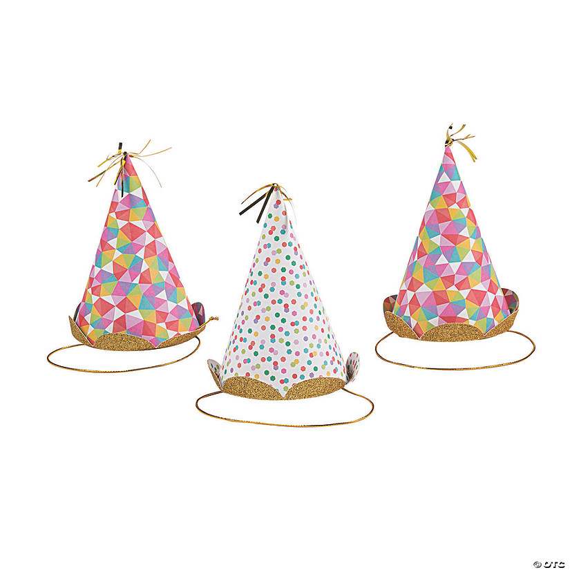 Mini Confetti Cone Party Hats - 6 Pc. Image
