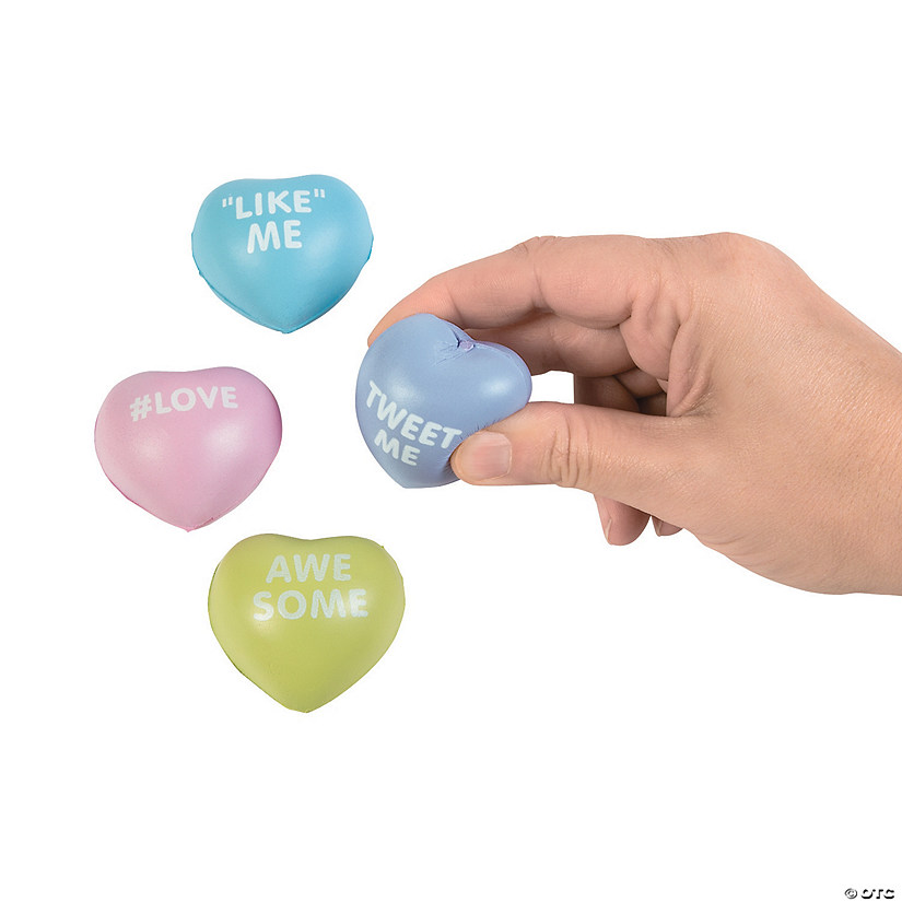 Mini Conversation Heart Stress Toys - 24 Pc. Image
