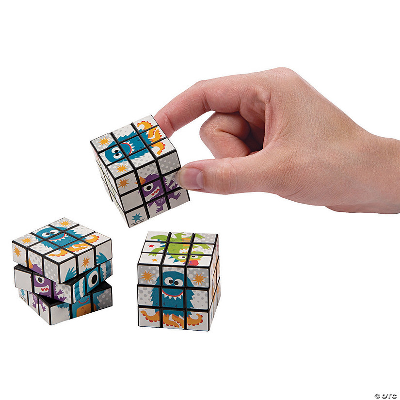 Mini Cute Monster Puzzle Cubes - 12 Pc. Image