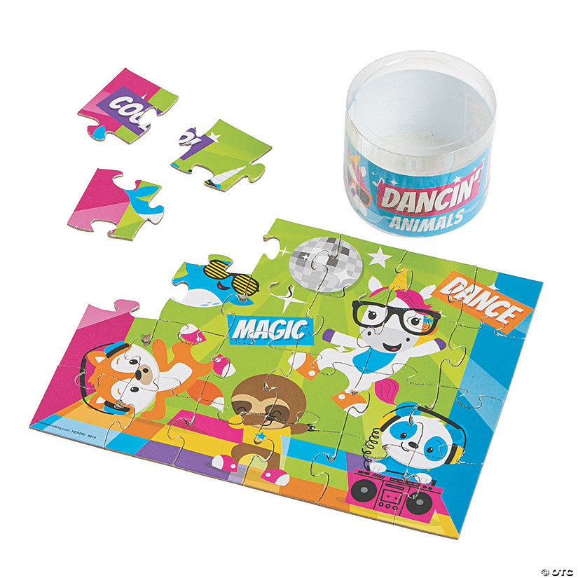 Mini Dancing Animals Puzzles - Set of 12 Image
