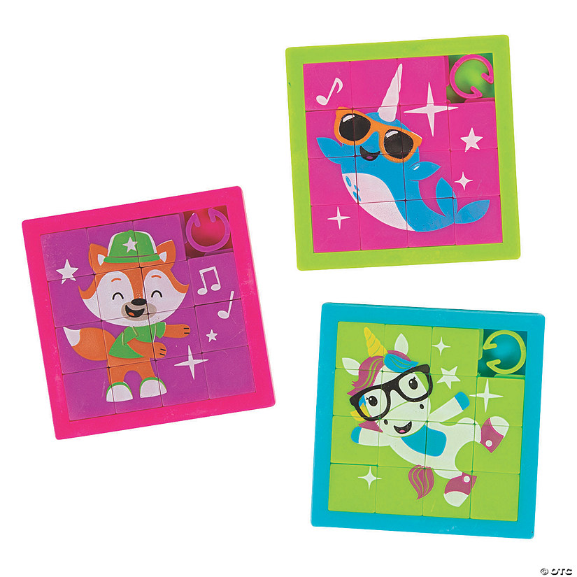 Mini Dancing Animals Slide Puzzles - 12 Pc. Image