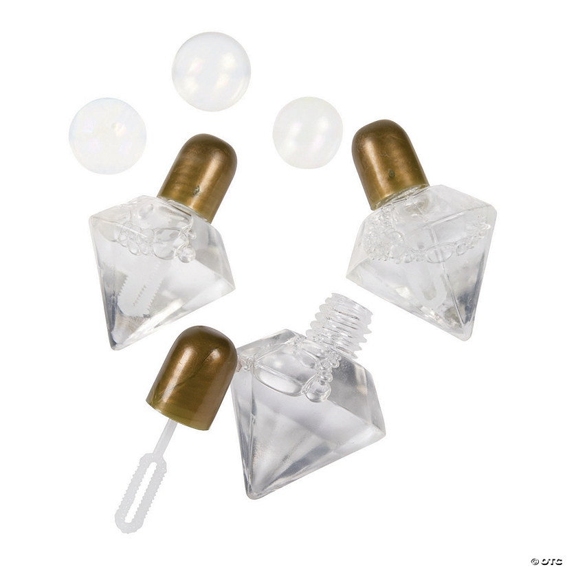 Mini Diamond Bubble Bottles - 12 Pc. Image